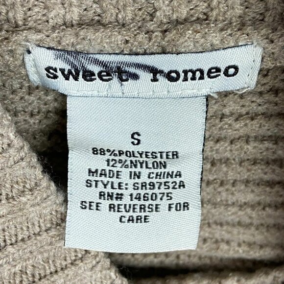 Nordstrom Sweet Romeo Cool Girl Tunic Sweater Ribbed Knit Beige Tan Size small S - Picture 4 of 12